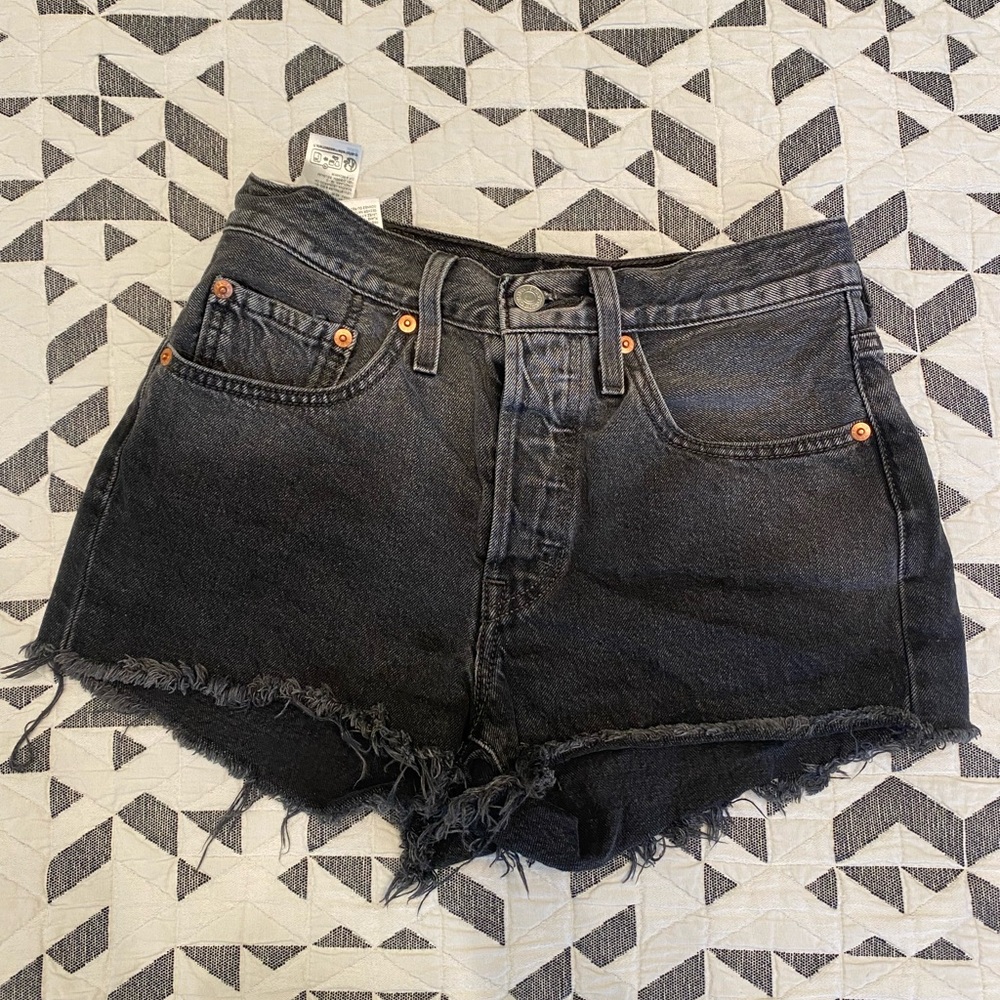 Levi’s 501 Black and Gray Denim Shorts